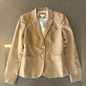 J Crew Camel Blazer Gold Buttons (size 00)